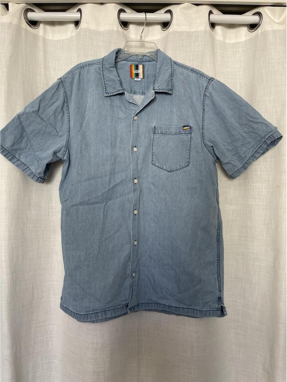 Vans Limited Edition Pride Light Denim Button Down Men XL